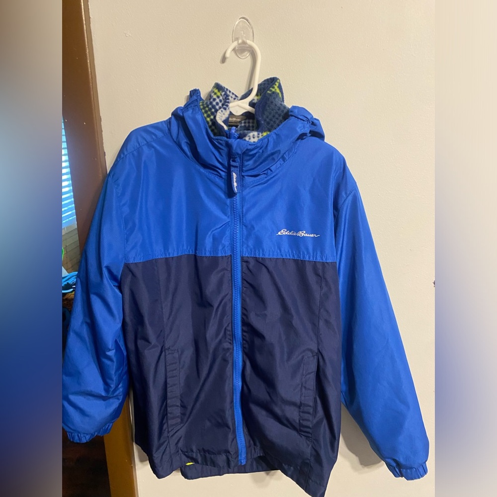 Boys Eddie Bauer jacket windbreaker with sweater size 7/8